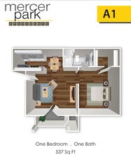 1 bed 1 Bath 1705 floor plan